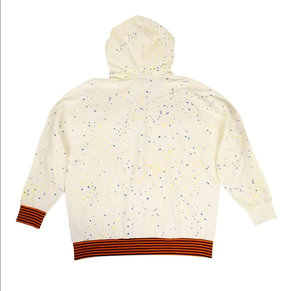 Palm Angels Paint Splattered ‘Recovery’ Hoodie Sweatshirt White - Picture 3 of 7